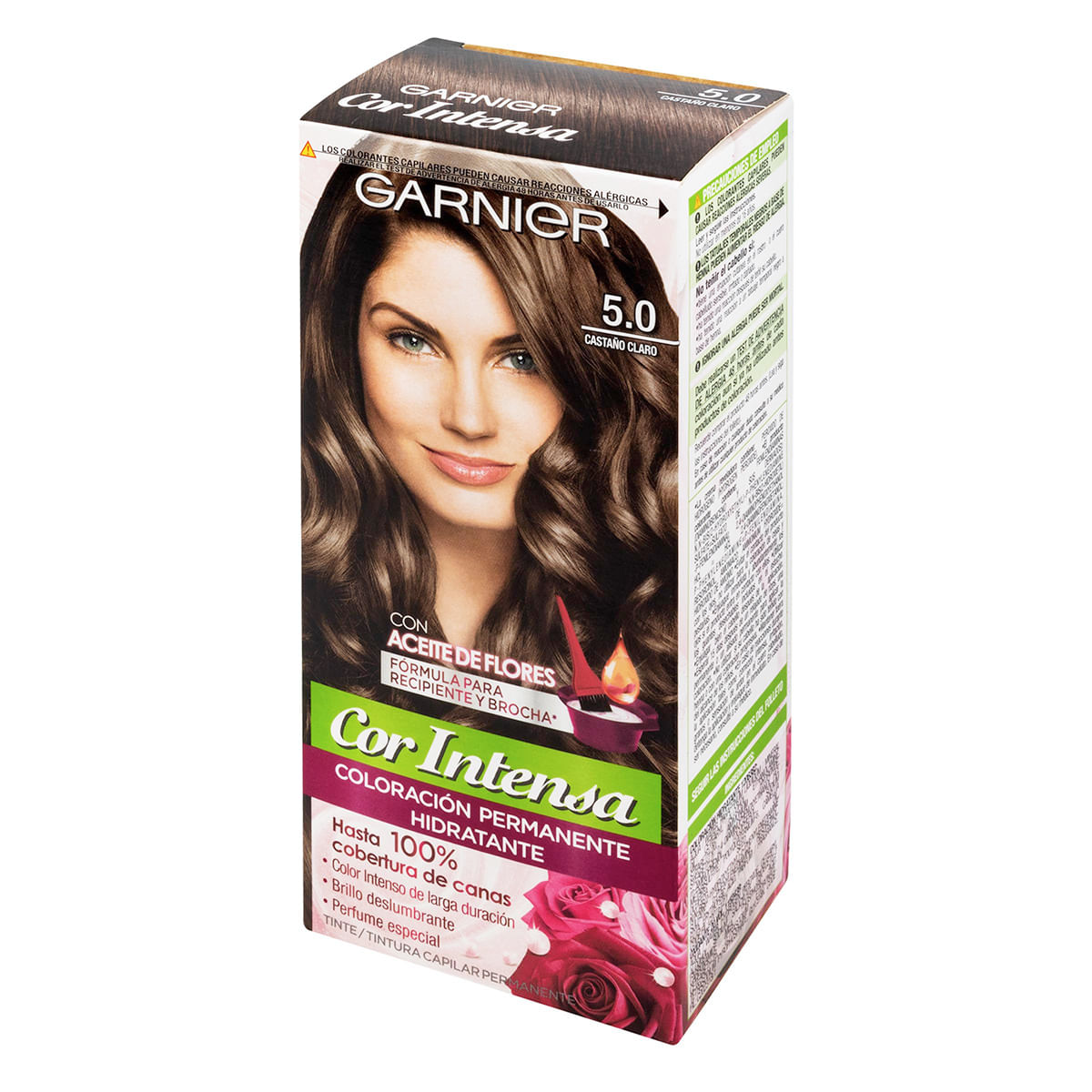 Tintura Capilar Permanente Garnier Cor Intensa 5.0 Castaño Claro x 1 Caja.