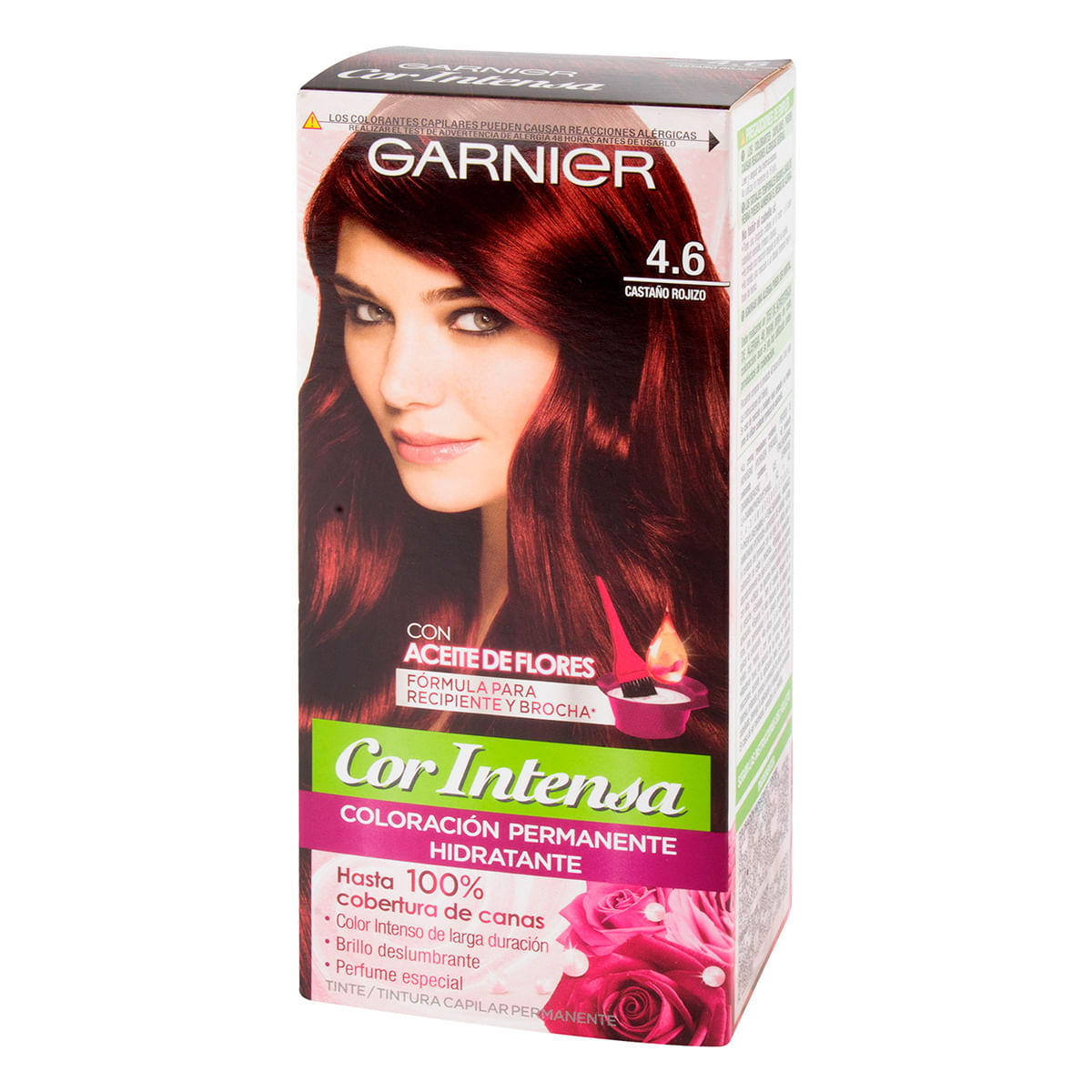 Tintura Capilar Permanente Garnier Cor Intensa 4.6 Castaño Rojizo x 1 Caja.
