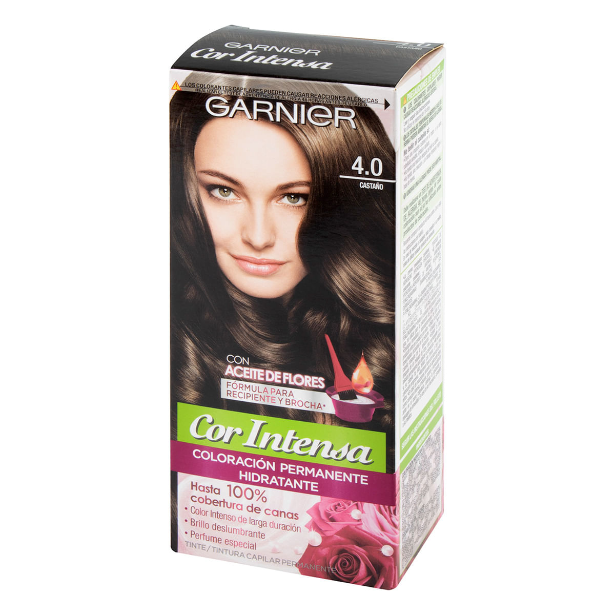 Tintura Capilar Permanente Garnier Cor Intensa 4.0 Castaño x 1 Caja.