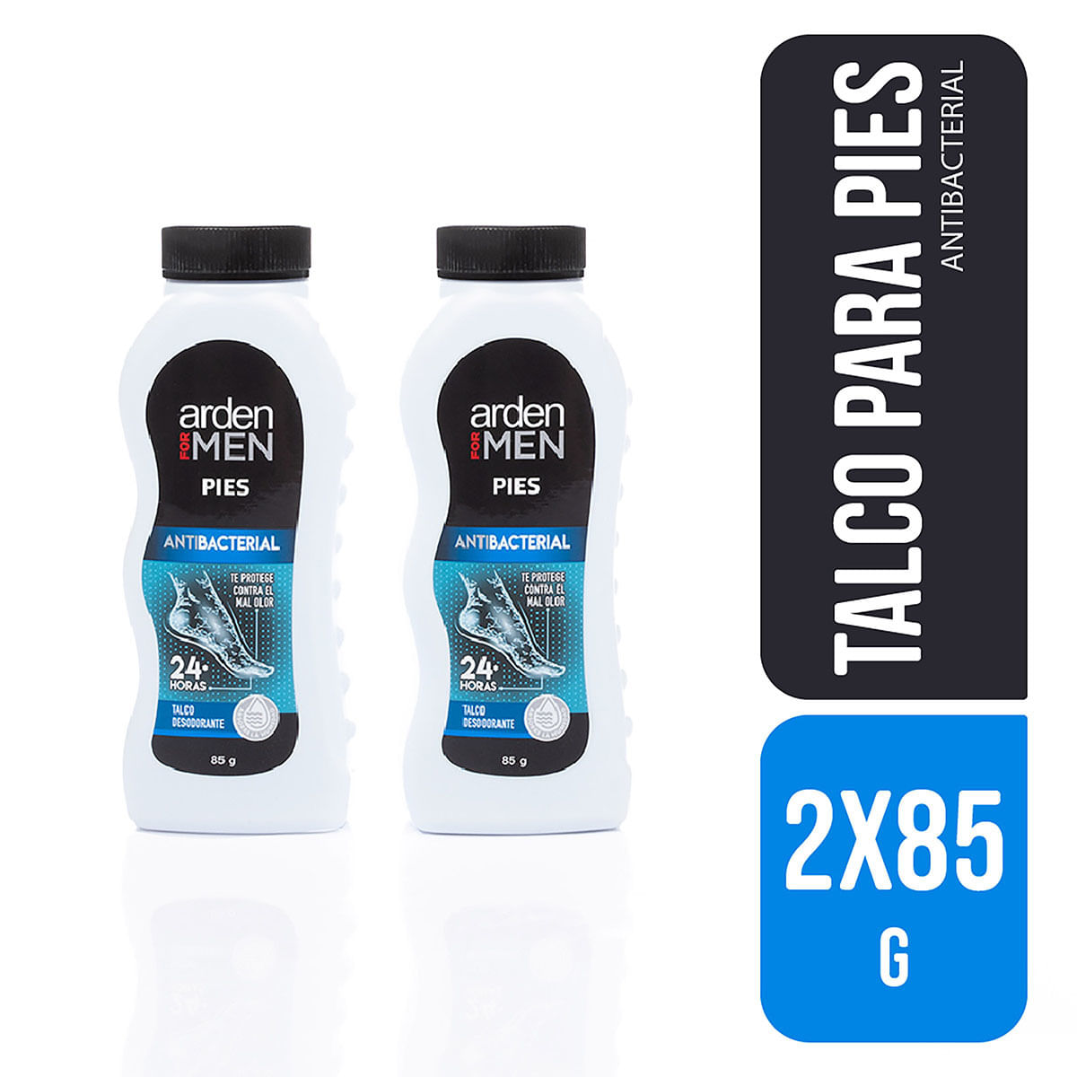 Talco Arden For Men Antibacterial Pies Frasco X 85 G X 2 Uds Precio Especial.