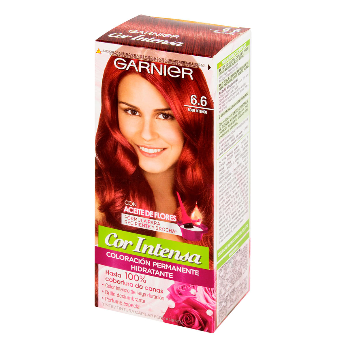 Tintura Capilar Permanente Garnier Cor Intensa 6.6 Rojo Intenso x 1 Caja.