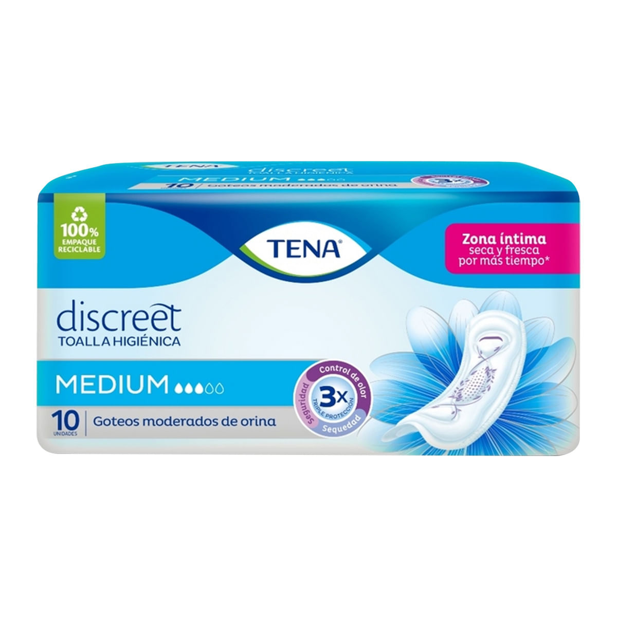 Toallas Higiénicas Tena Mujer Medium Paquete X 10 Uds.