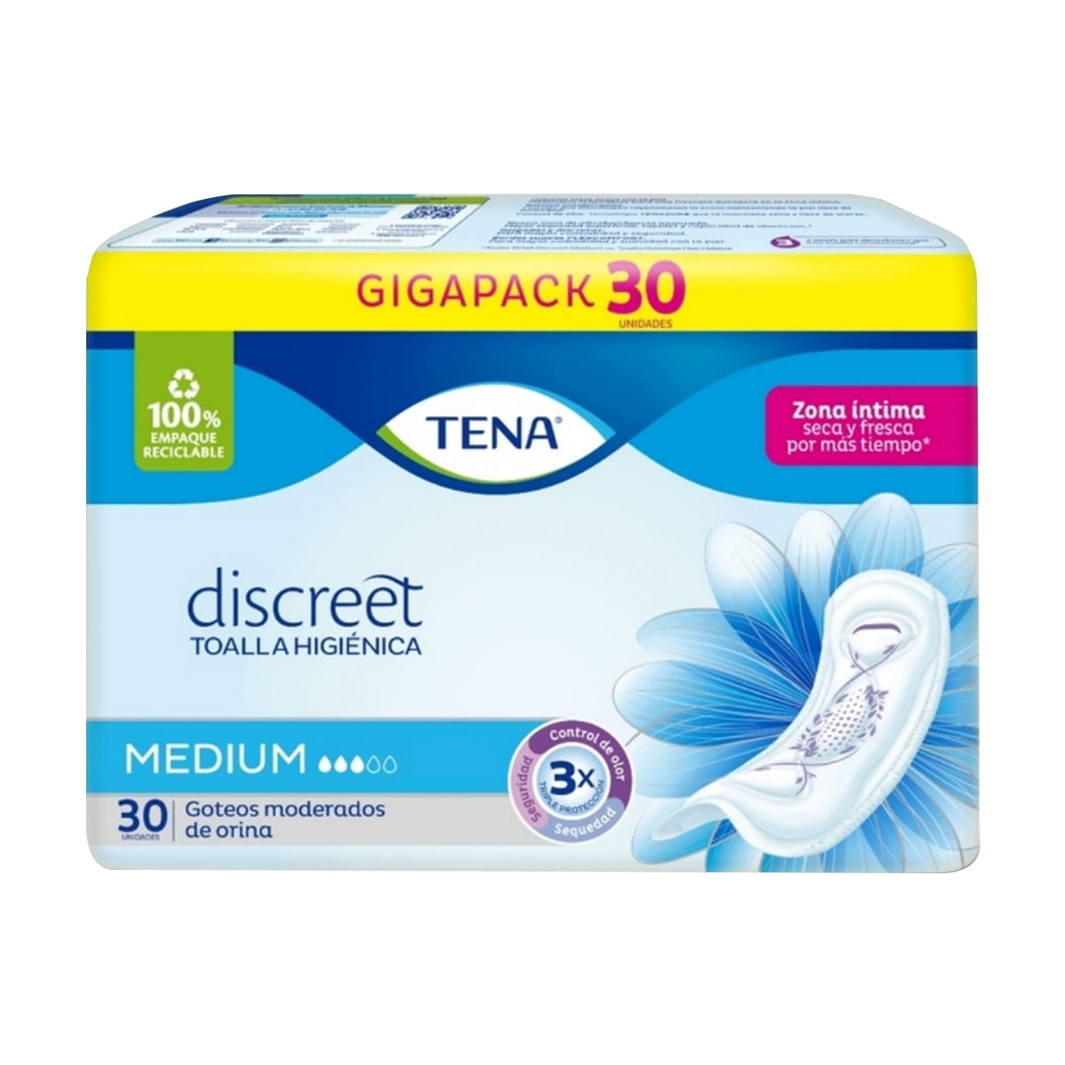 Toallas Higiénicas Tena Mujer Medium Paquete X 30 Uds Gigapack.