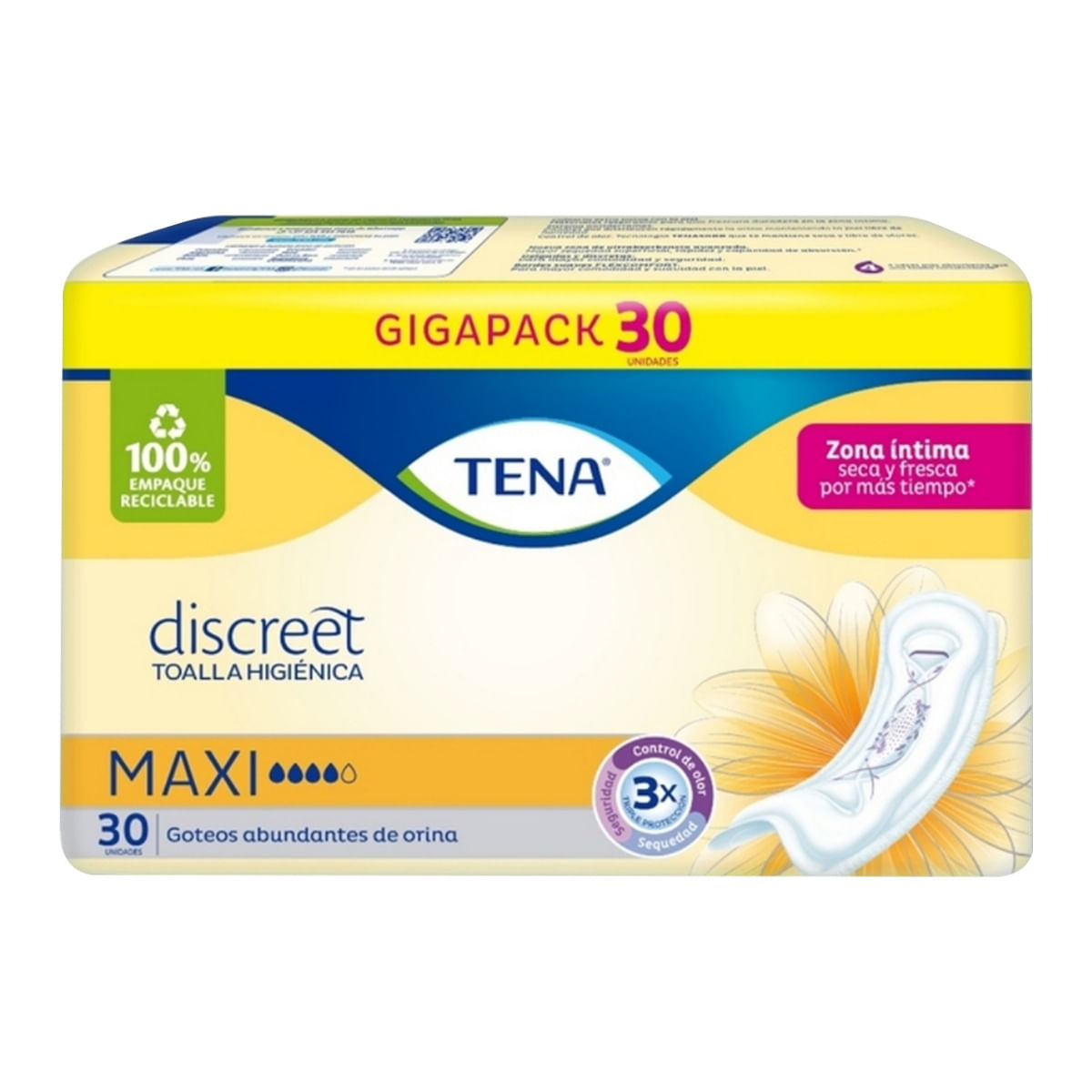 Toallas Higiénicas Tena Mujer Maxi Paquete X 30 Uds Gigapack.