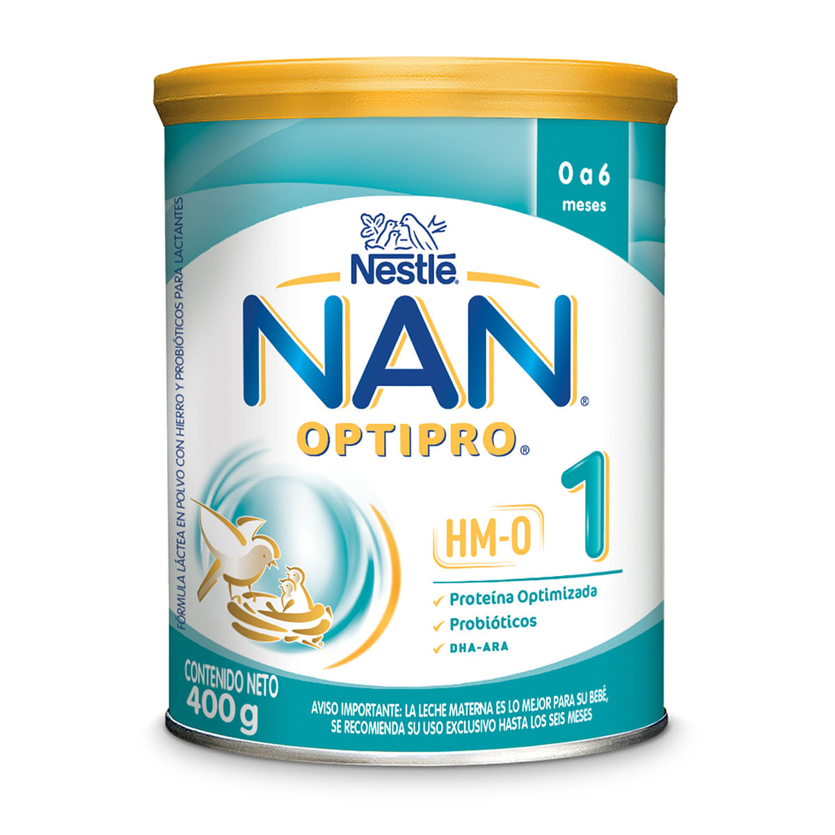 Fórmula Láctea NAN Nestlé Optipro HM-O 1 0-6 Meses Polvo Tarro x 400 g
