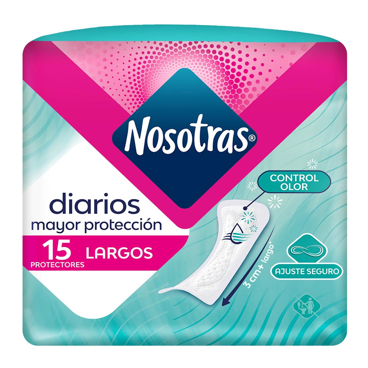 Protectores Nosotras Diarios Largos Paquete X 15 Uds.