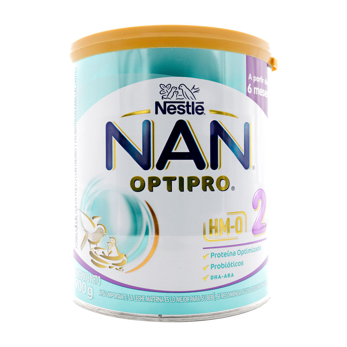 Fórmula Láctea NAN Nestlé Optipro HM-O 2 6 Meses Polvo Tarro x 900 g