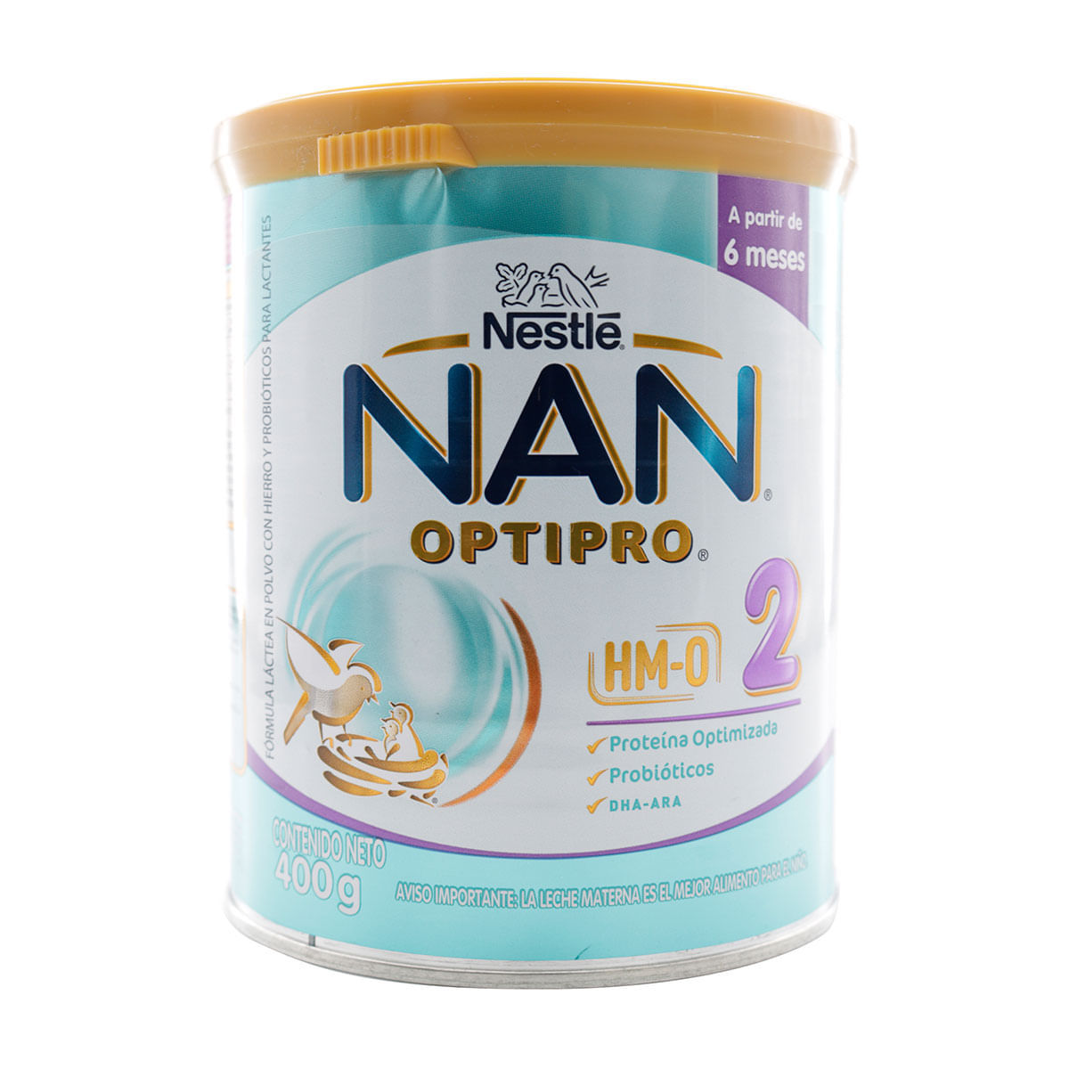 Fórmula Láctea NAN Nestlé Optipro HM-O 2 6 Meses Polvo Tarro x 400 g