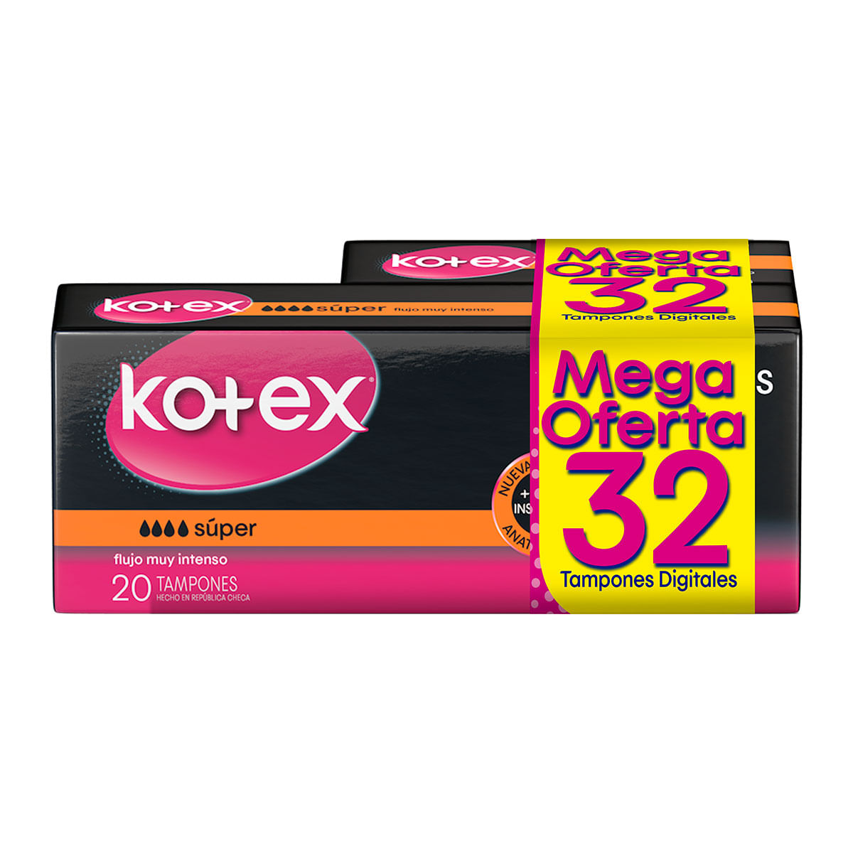 Tampones Digitales Kotex Súper Caja X 20 Uds + Tampones Digitales Kotex Súper Caja X 12 Uds Mega Oferta.