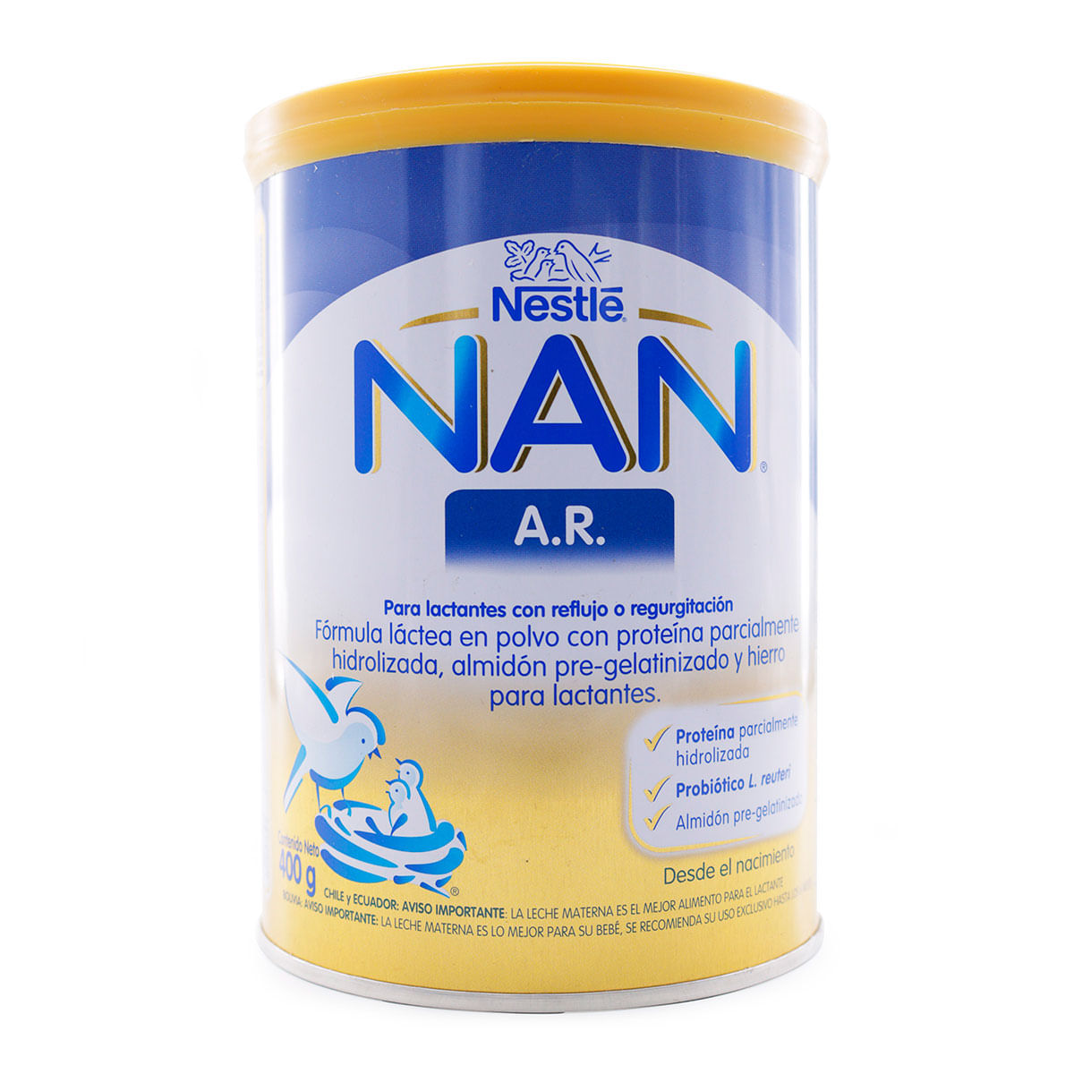 Fórmula Láctea NAN Nestlé AR Polvo Tarro x 400 g