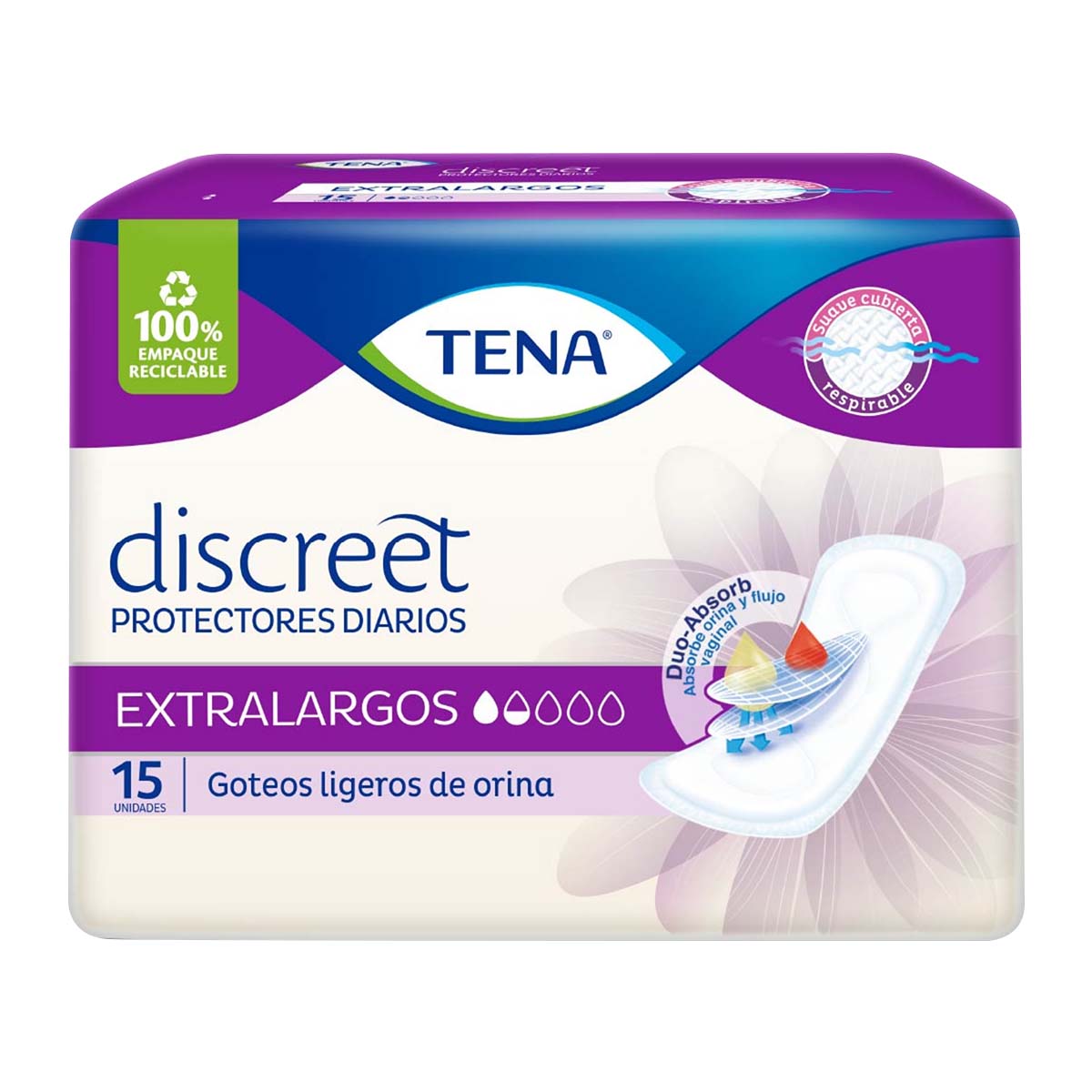 Protectores Tena Extralargo Paquete x 15 Uds