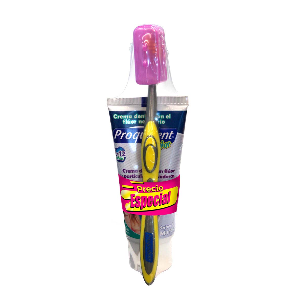Crema Dental Proquident Junior Menta Tubo x 75 mL + Cepillo Dental Proquident Kids x 1 Ud Gratis.