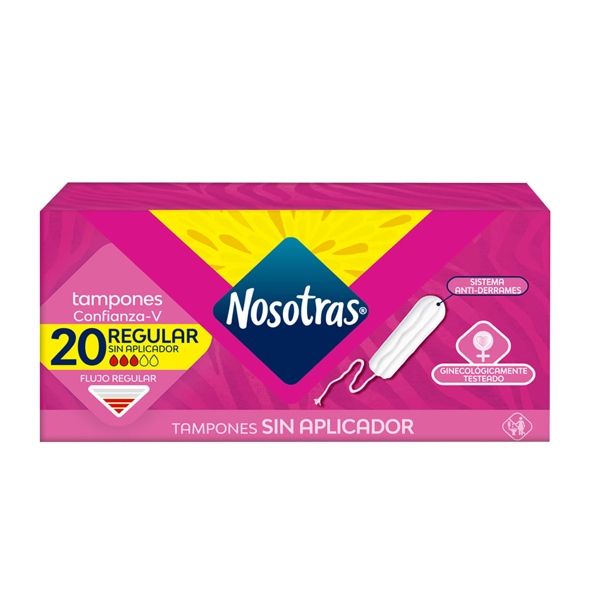 Tampones Nosotras Regular Normal Sin Aplicador Caja X 20 Uds.