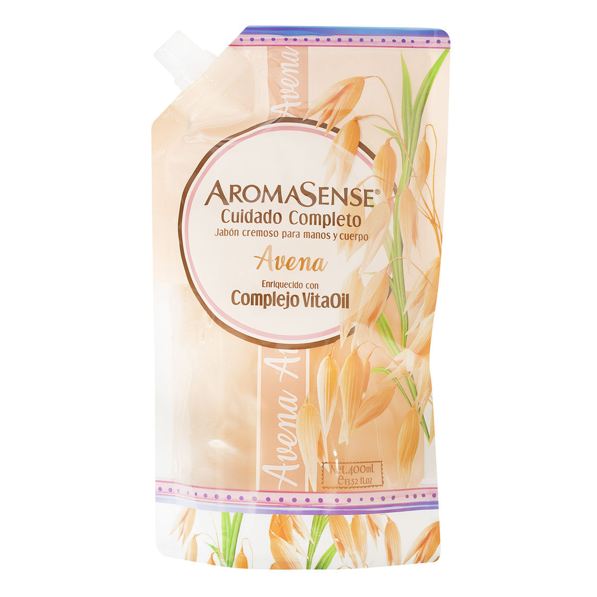 Jabón Líquido Aromasense Avena Doypack x 400 mL.