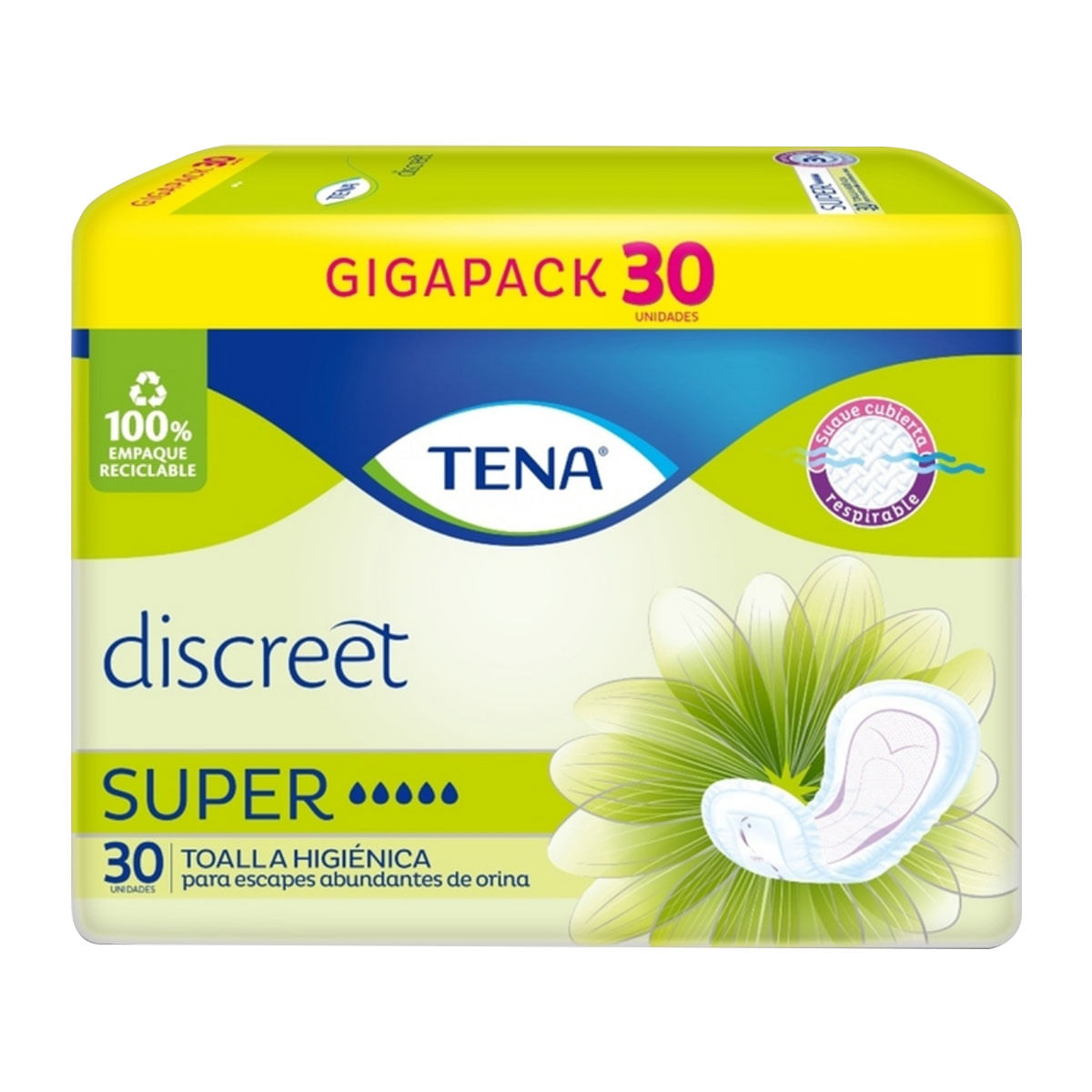 Toallas Higiénicas Tena Mujer Súper Paquete X 30 Uds Gigapack.