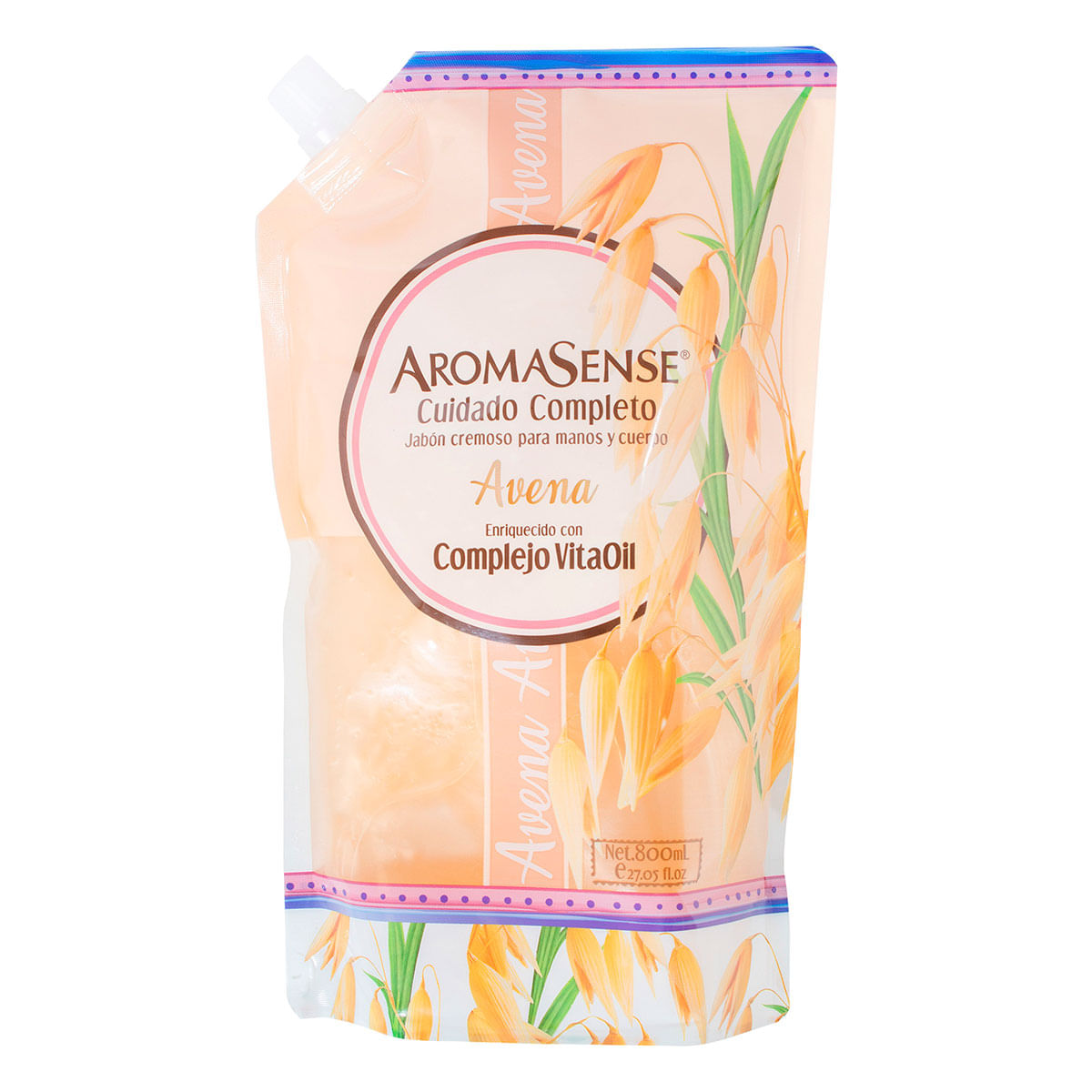 Jabón Líquido Aromasense Avena Doypack x 800 mL.