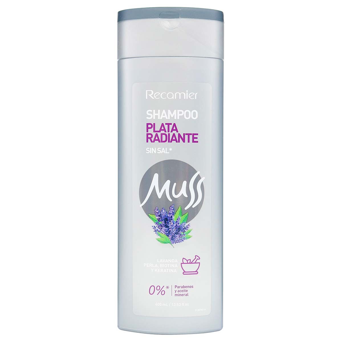 Shampoo Muss Plata Radiante Frasco x 400 mL.