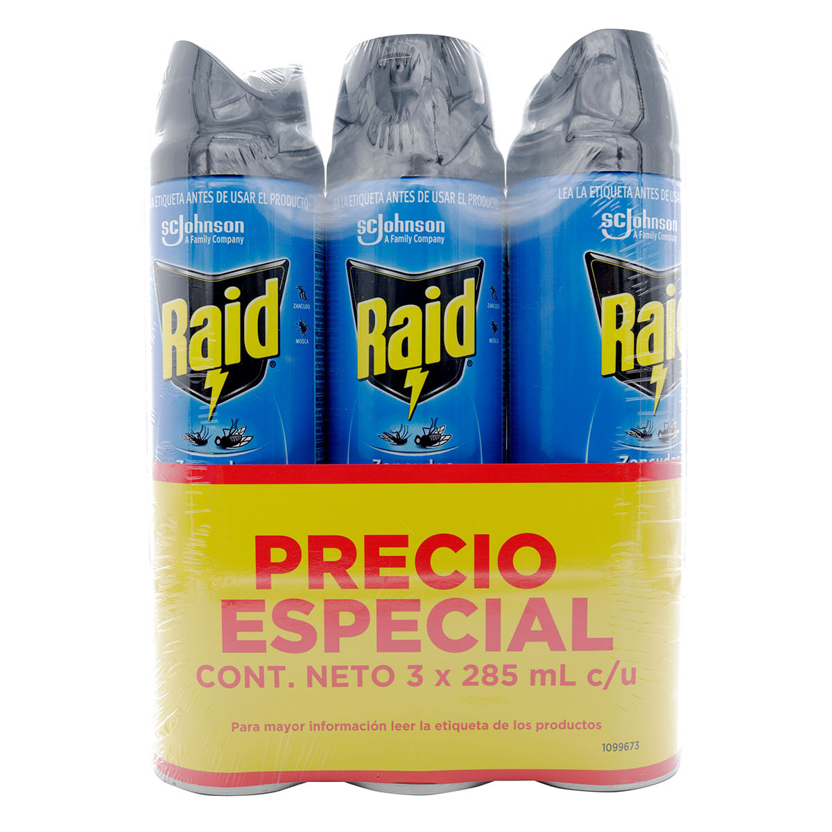 Insecticida Raid Zancudos Y Moscas Aerosol X 285 Ml X 3 Uds Precio Especial.