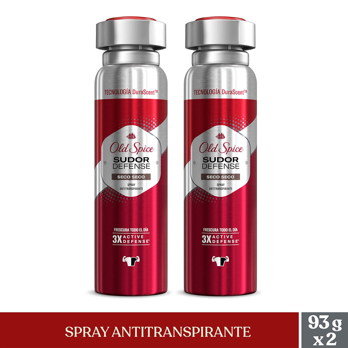 Antitranspirante Old Spice Sudor Defense Seco Spray x 93 g x 2 Uds Oferta Especial.