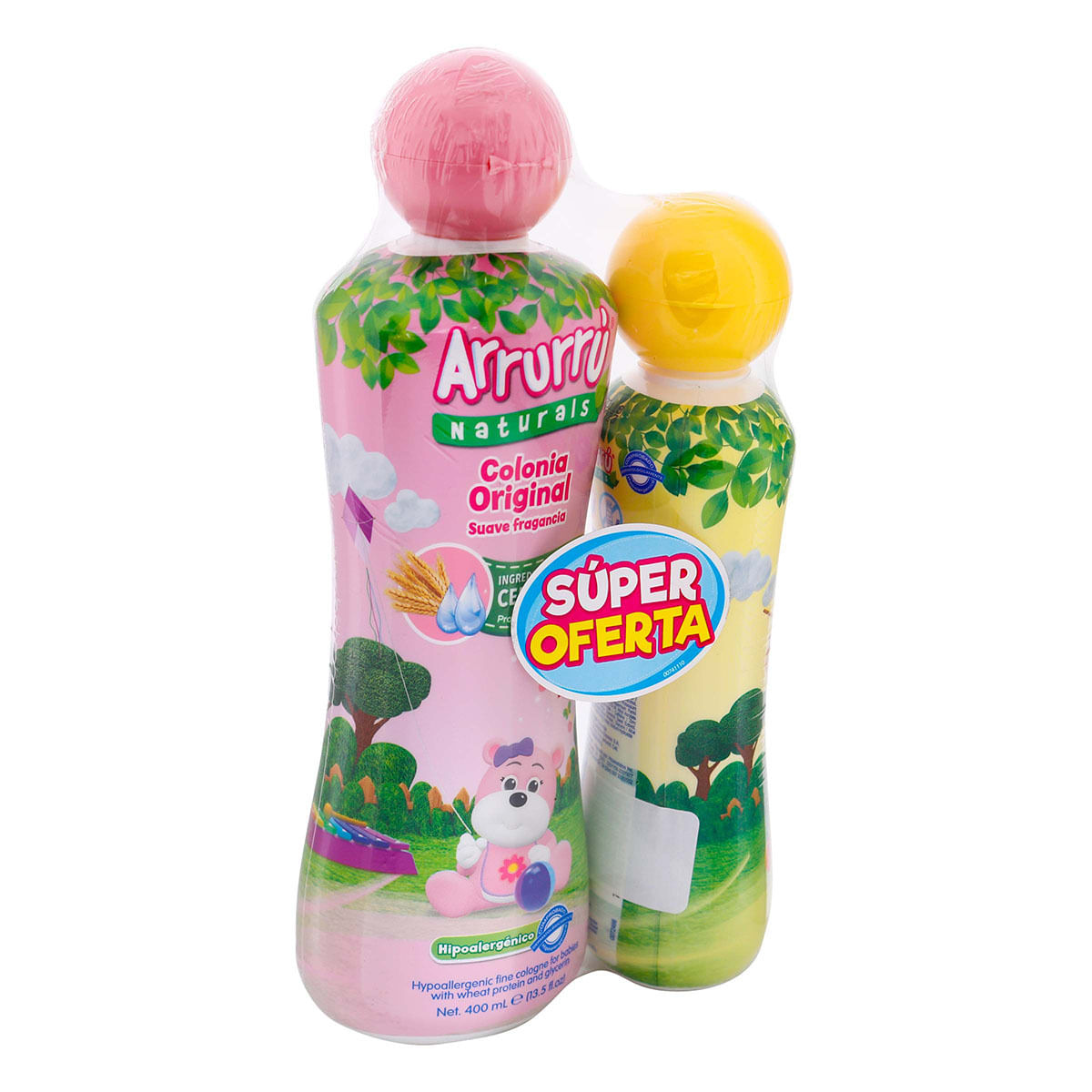Colonia Original Arrurrú Naturals Rosa Frasco x 400 mL + Crema Humectante Arrurrú Frasco x 220 mL Super Oferta.