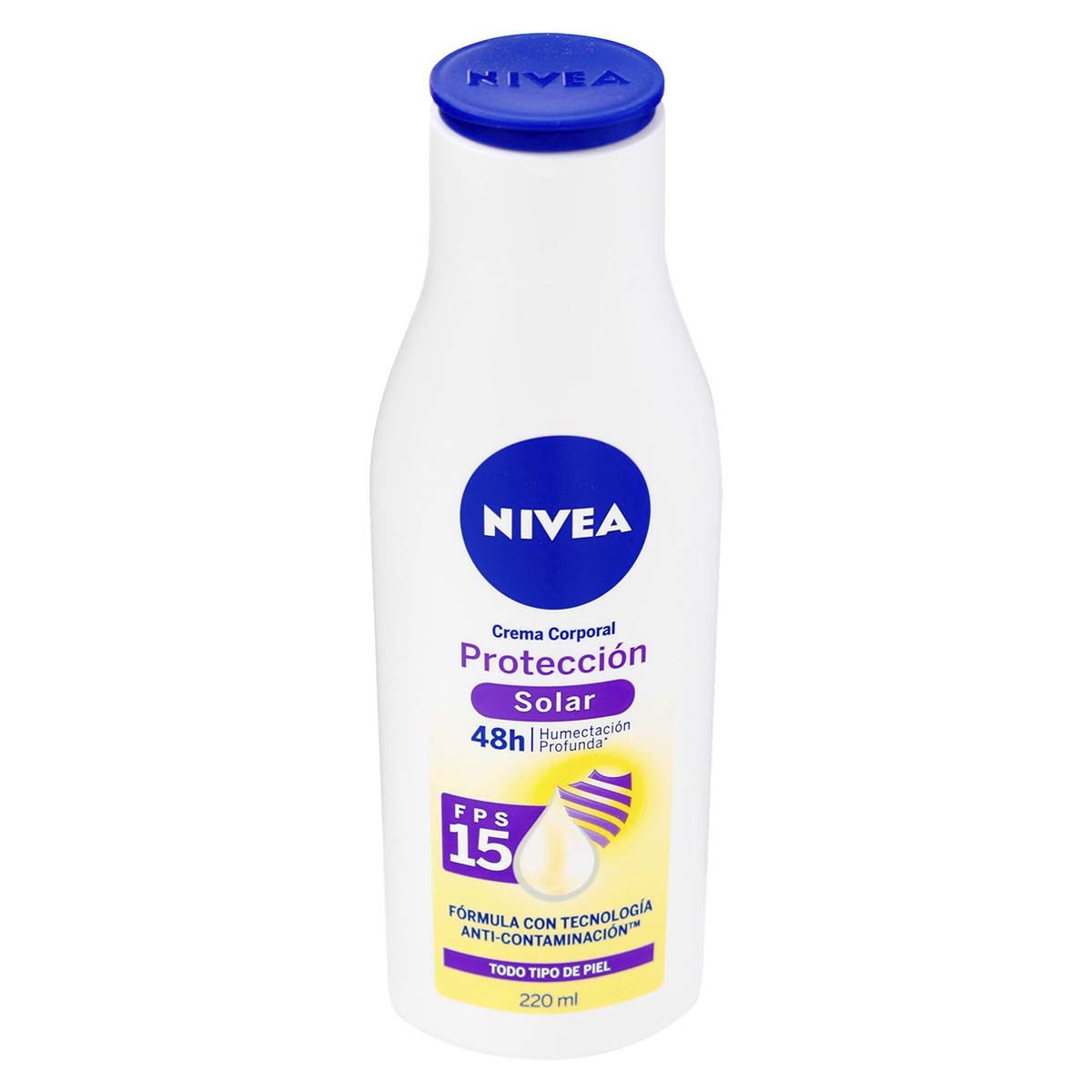Crema Corporal Nivea Protección Solar FPS 15 Todo Tipo de Piel Frasco x 220 mL.