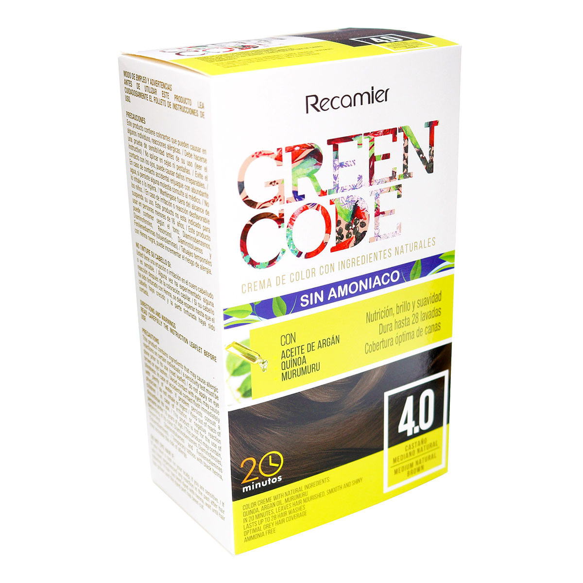 Crema de Color Green Code Kit 4.0 Castaño Mediano Natural x Caja.