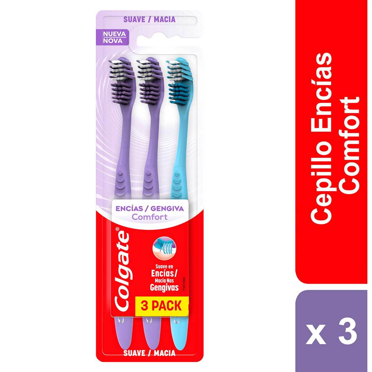 Cepillo Colgate Suave en encías/Comfort Blíster x 3 uds