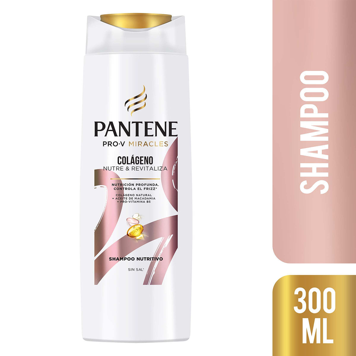 Shampoo Nutritivo Pantene Pro-V Miracles Colágeno Frasco x 300 mL.