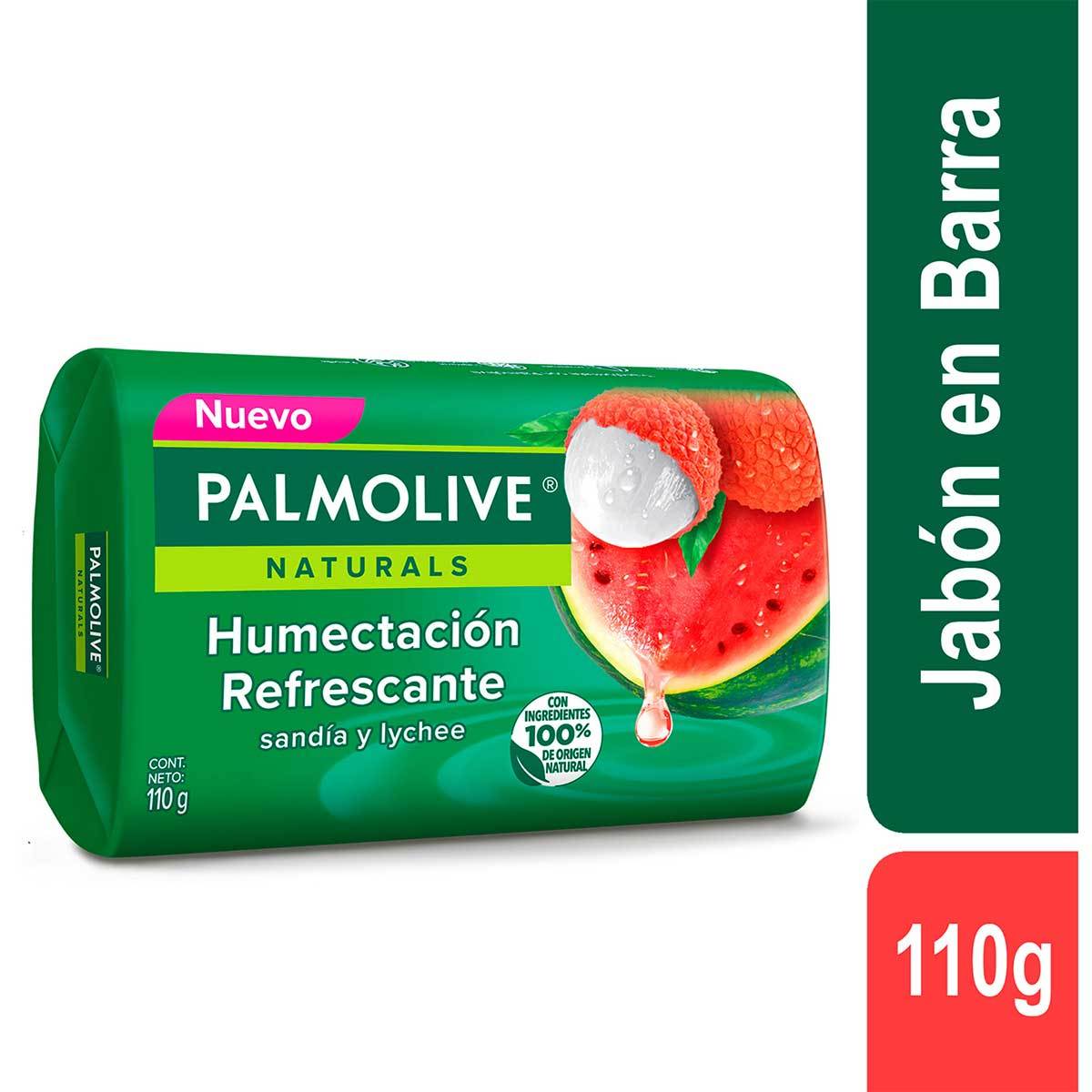 Jabón Palmolive Humectación Refrescante Sandia y Lychee Barra x 110 g