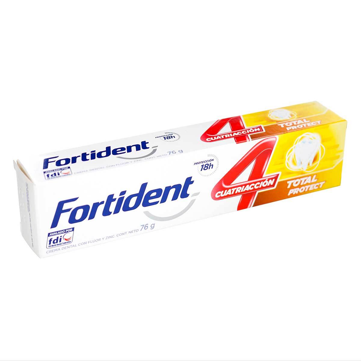 Crema Dental Fortident Cuatriacción Total Protect Tubo x 76 g.