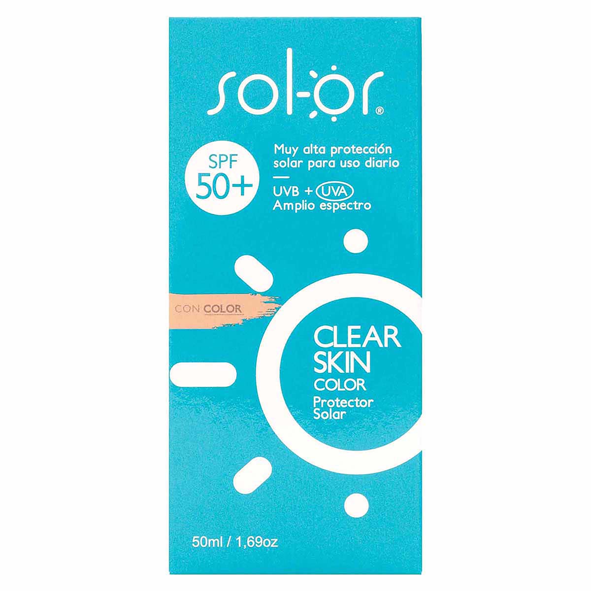 Protector Solar Sol-Or 50SPF Clear Skin Color Frasco x 50 mL