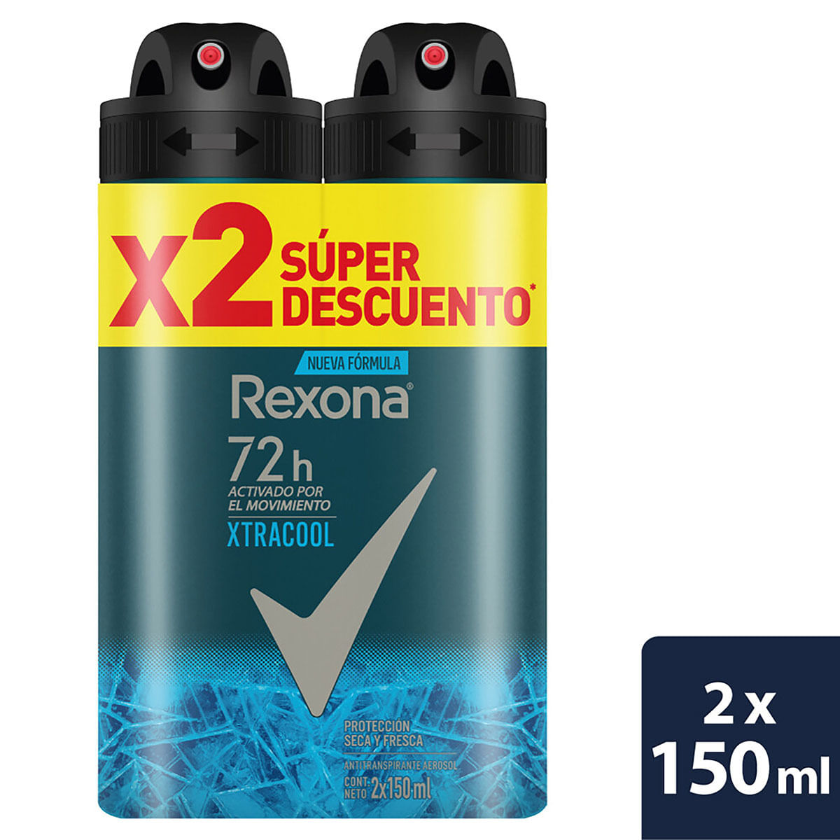 Desodorante Spray Rexona Xtra Cool 2 Ud x 150 mL