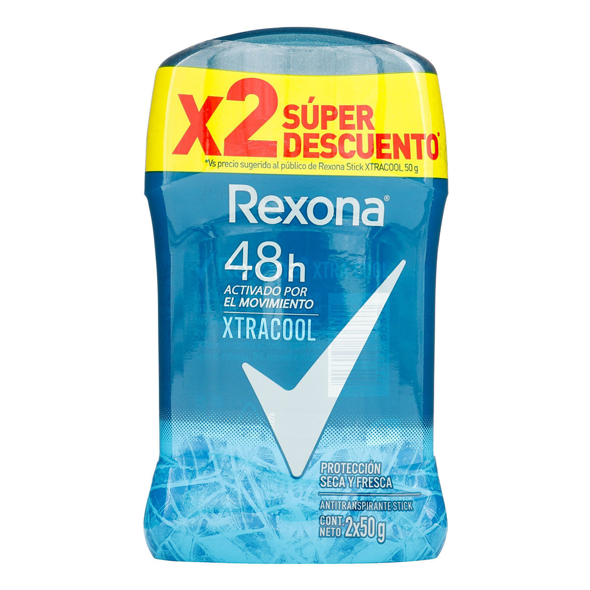 Desodorante en Barra Rexona xtra Cool 2 Ud x 50 g.