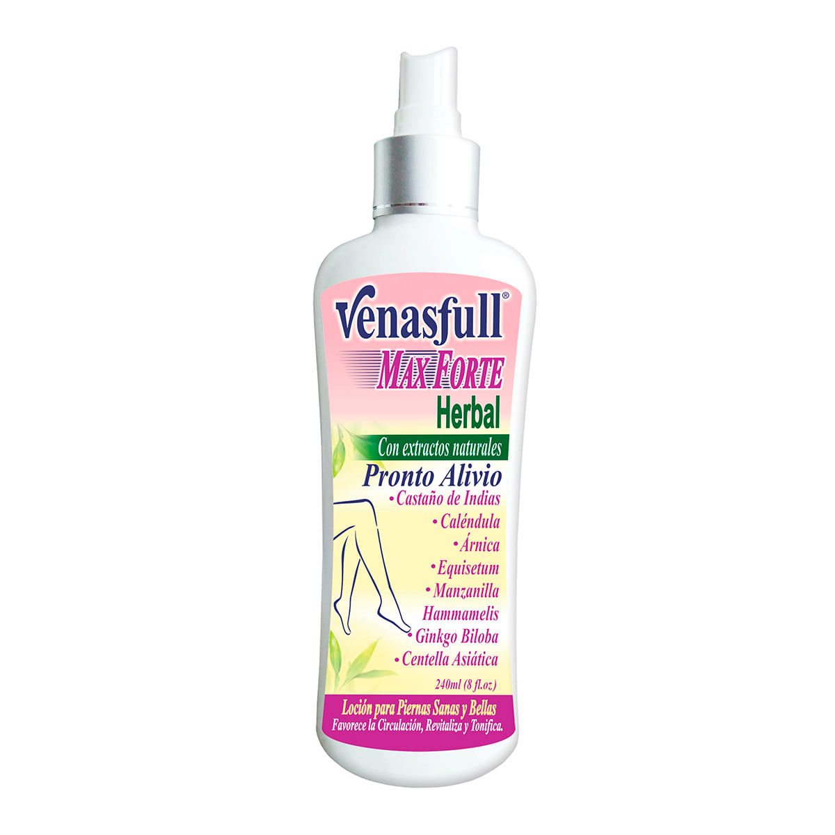 Loción Venasfull Max Forte Herbal para Piernas Natural Freshly Spray x 240 mL