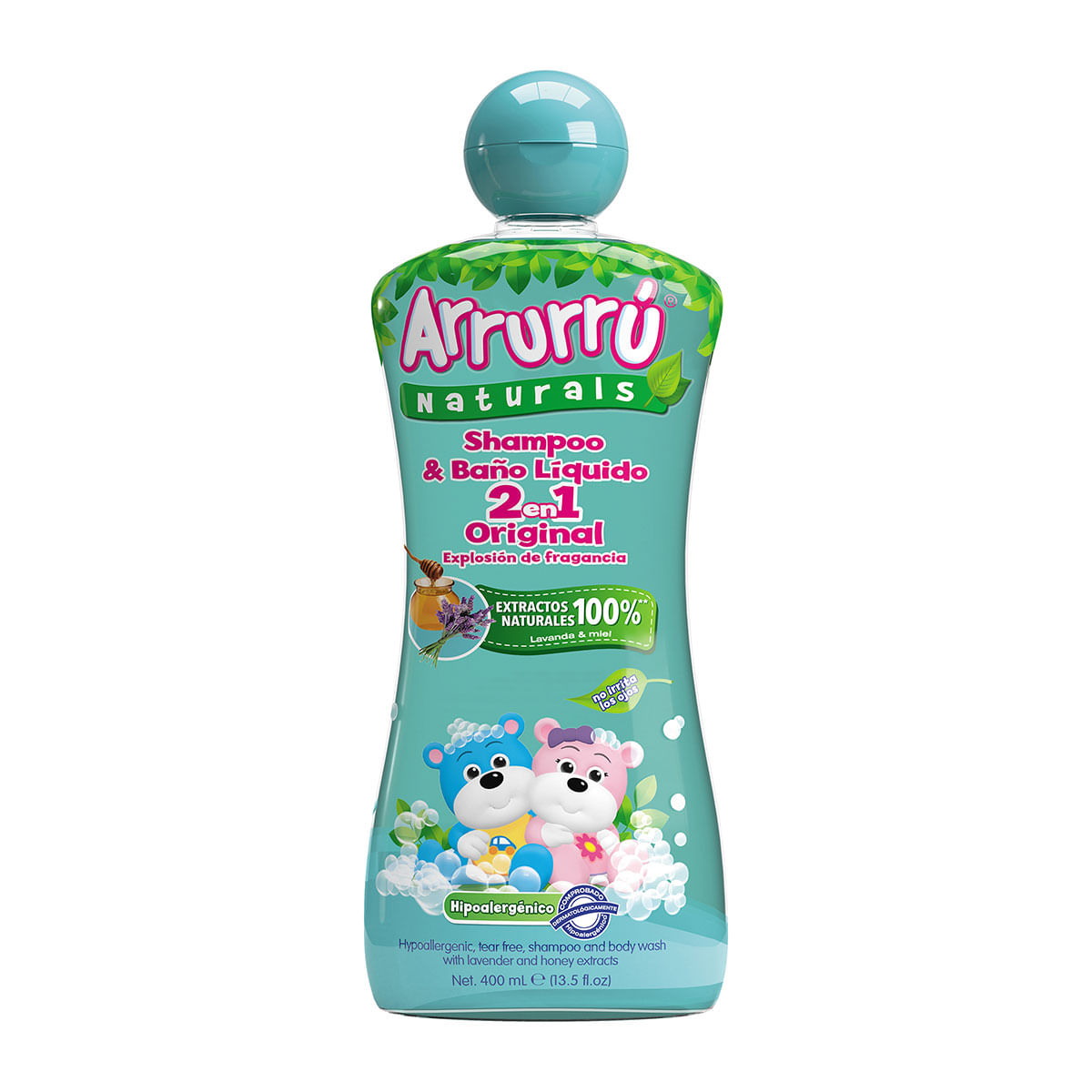 Shampoo & Baño Líquido Arrurrú Naturals 2 en 1 Original Frasco x 400 mL