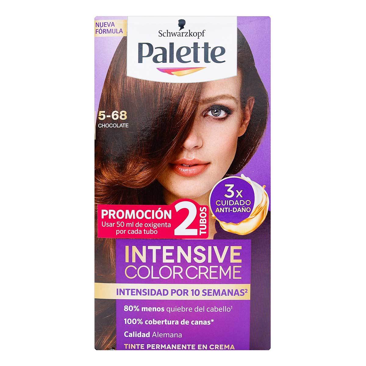Tinte Permanente Schwarzkopf Palette Color Creme 5-68 Chocolate x Caja Promoción 2 Tubos.
