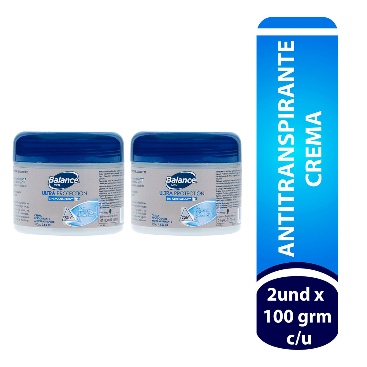 Desodorante Balance Men Ultra Protection Crema Frasco x 100 g x 2 Uds Súper Oferta.
