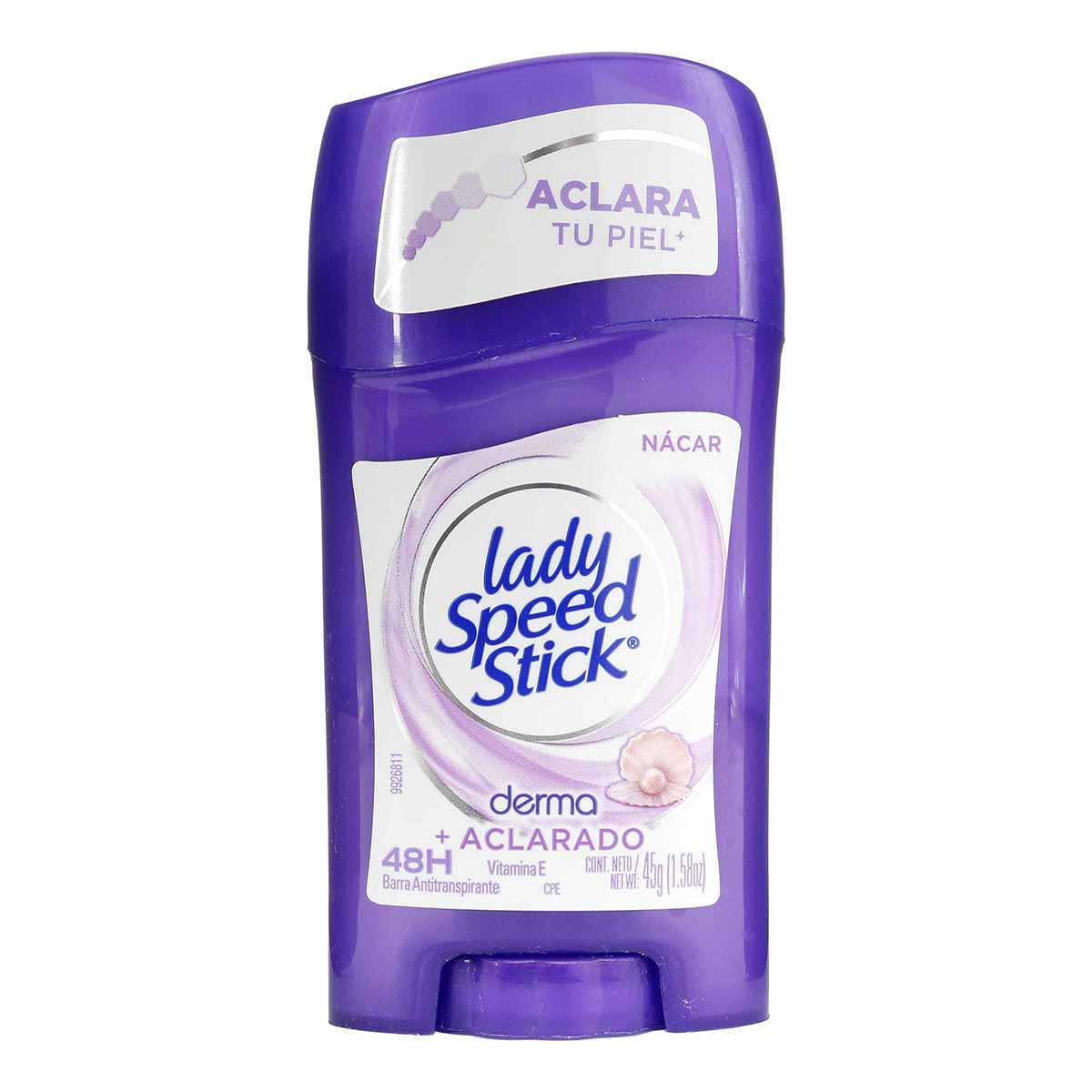 Desodorante Antitranspirante Mujer Lady Speed Stick Derma+Aclarado Nácar Barra 45 g