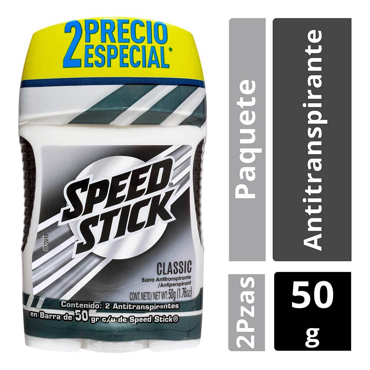 Antitranspirante Speed Stick Classic Barra x 50 g x 2 Uds Precio Especial