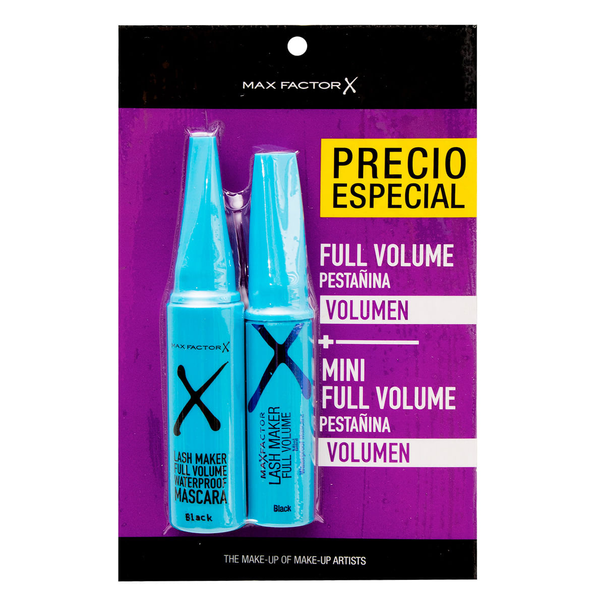 Pestañina Max Factor Lash Maker Full Volume Black Waterproof x 1 Ud + Pestañina Mini Max Factor Lash Maker Full Volume Black x 1 Ud Precio Especial.