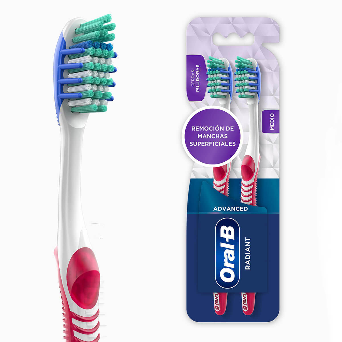 Cepillo Dental Oral-B 3D White Radiant Medio Blister 2x1.