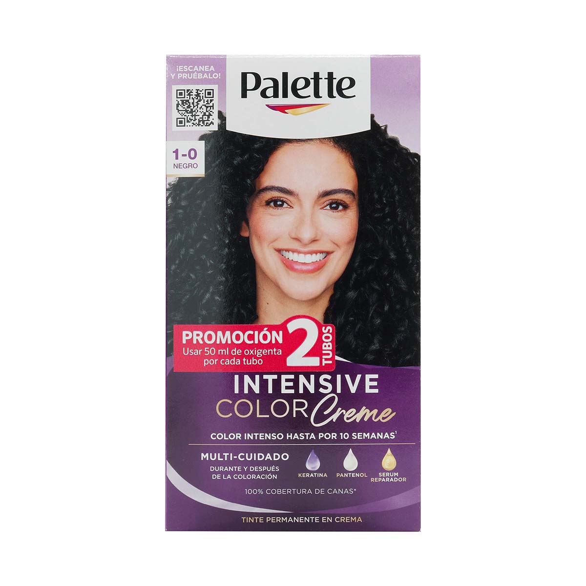 Tinte Permanente Schwarzkopf Palette Color Creme 1-0 Negro x Caja Promoción 2 Tubos.