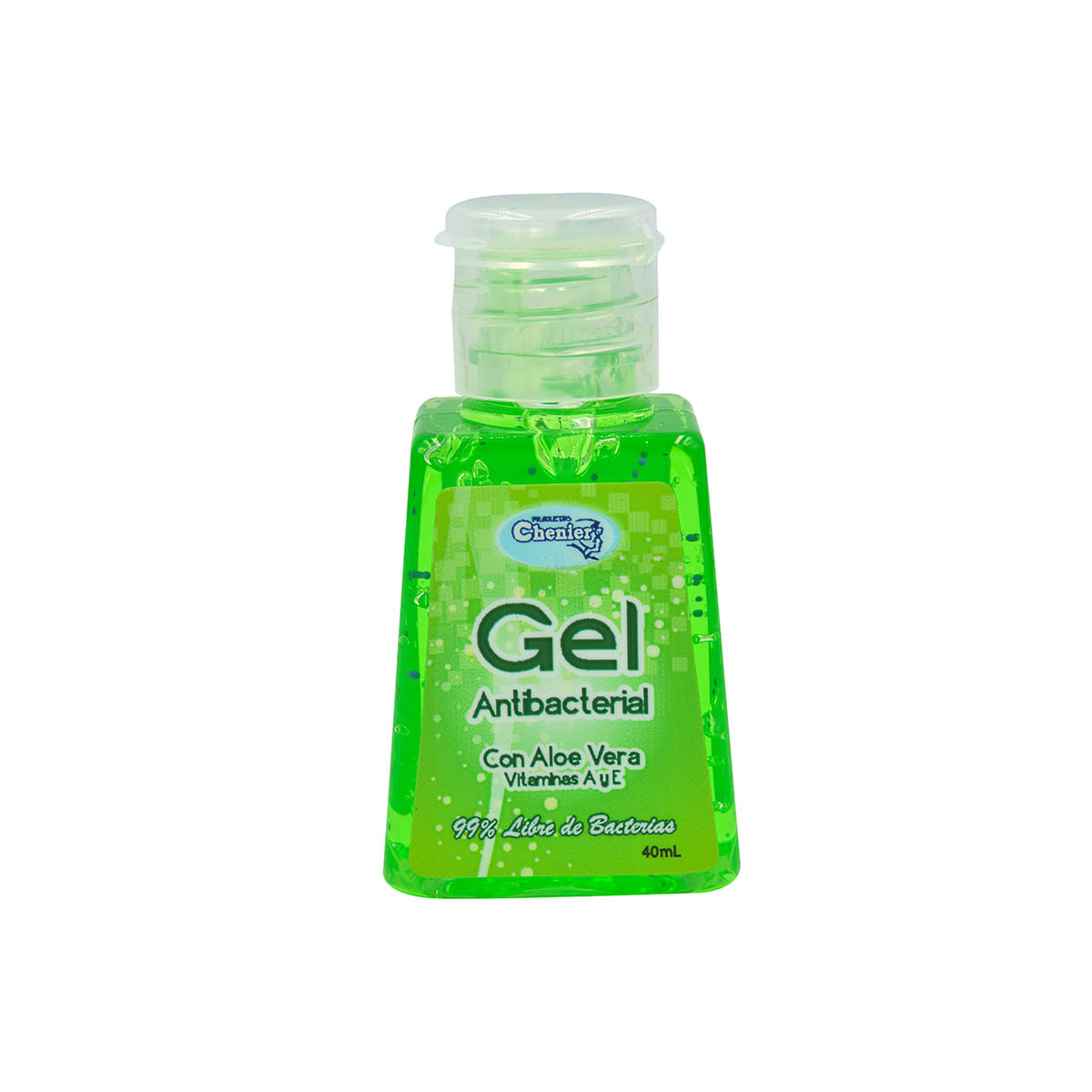 Gel Antibacterial Chenier Áloe Vera y Vitamina E Frasco x 40 mL.