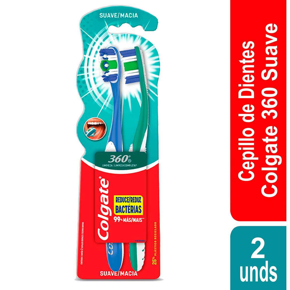 Cepillo Dental Colgate 360 Limpieza Blister 2x1