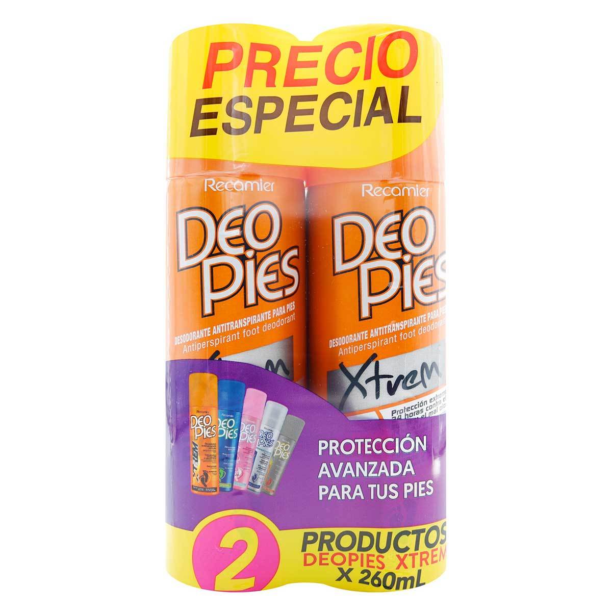 Desodorante Deo Pies Xtrem Spray X 260 Ml X 2 Uds Precio Especial.