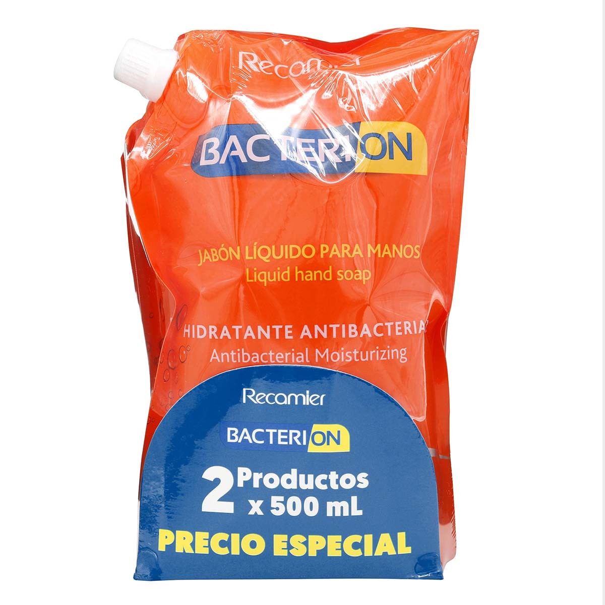 Jabón Líquido para Manos Bacterion Neutro Doypack x 500 mL x 2 Uds Precio Especial.
