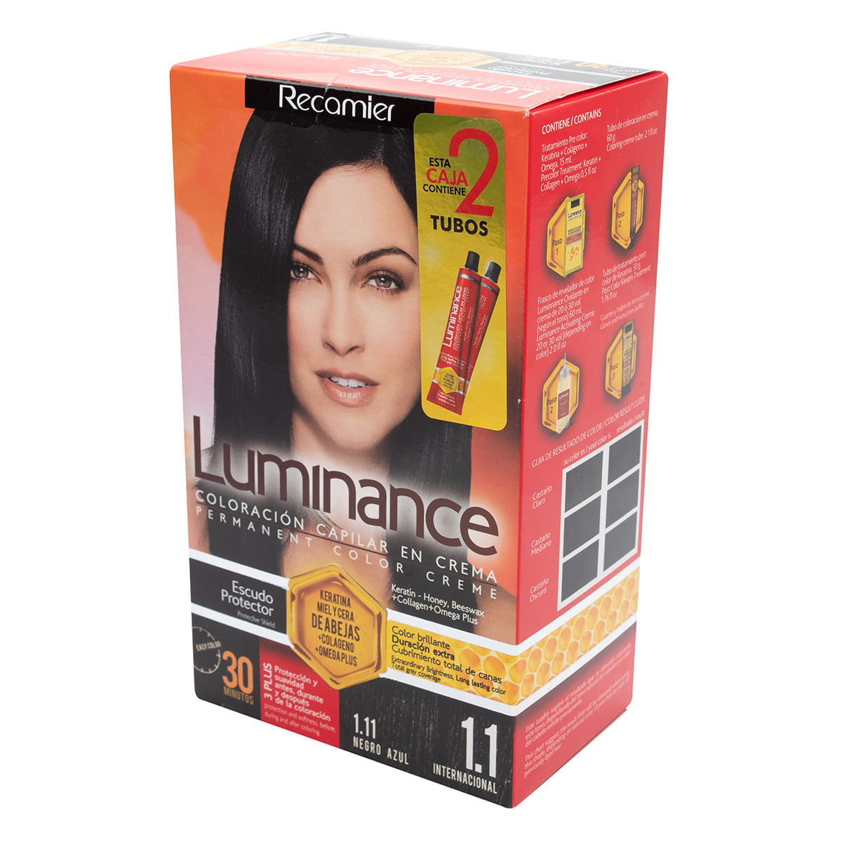 Tinte Permanente Luminance 3 Plus 1.11 Negro Azul 2 Tubos x Caja