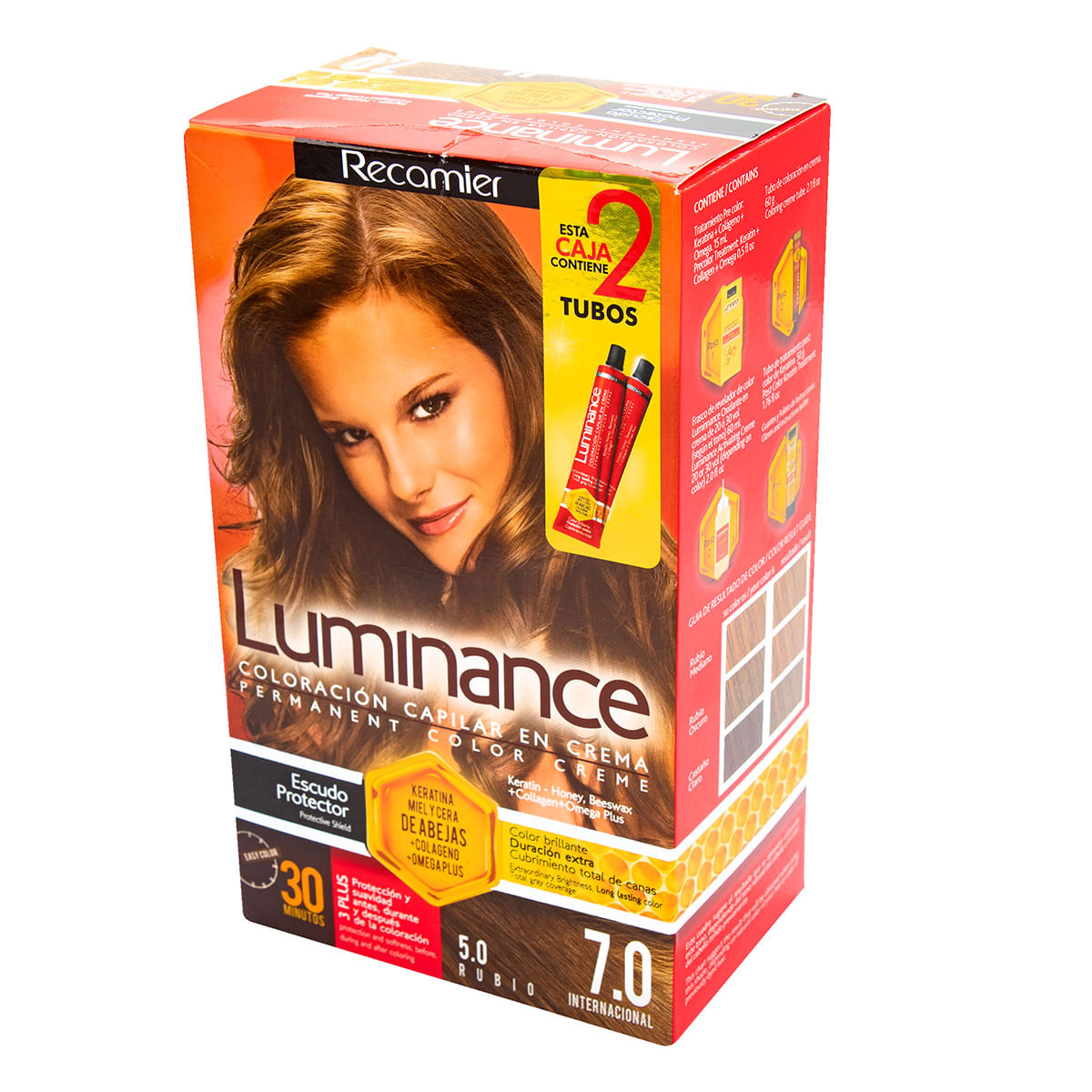 Tinte Permanente Luminance 3 Plus 5.0 Rubio 2 Tubos x Caja