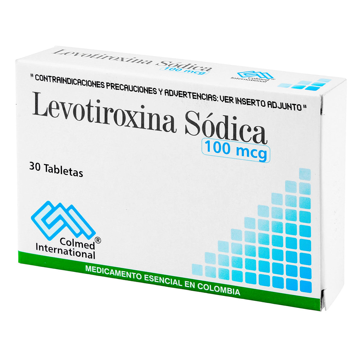 Levotiroxina Sódica 100 Mcg Colmed Caja x 30 Tabletas