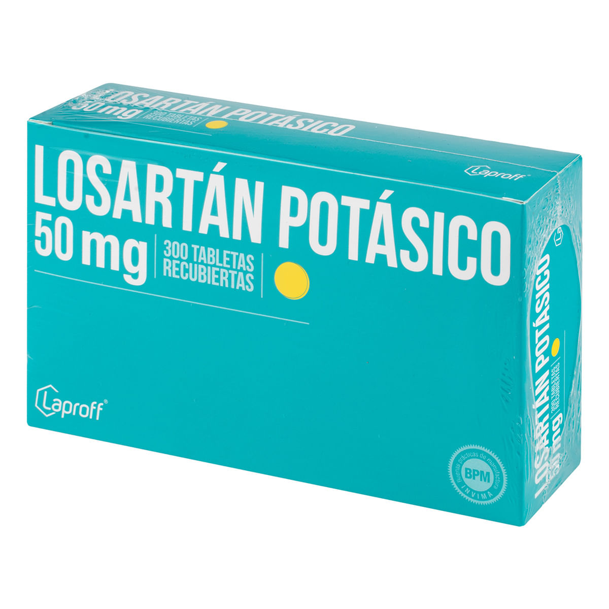 Losartán Potásico 50 Mg Laproff Caja x 300 Tabletas Recubiertas